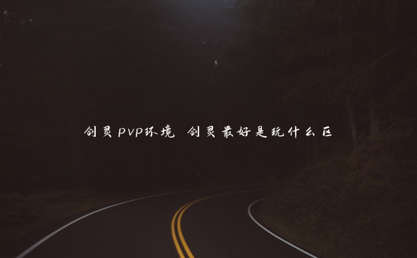 剑灵pvp环境 剑灵最好是玩什么区