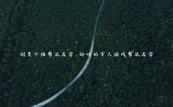 剑灵个性帮派名字 好听的军人游戏帮派名字