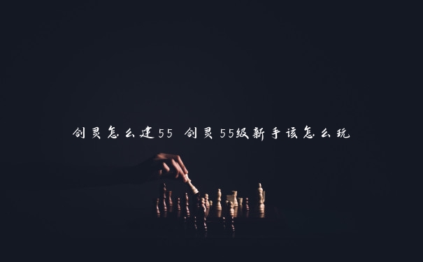 剑灵怎么建55 剑灵55级新手该怎么玩